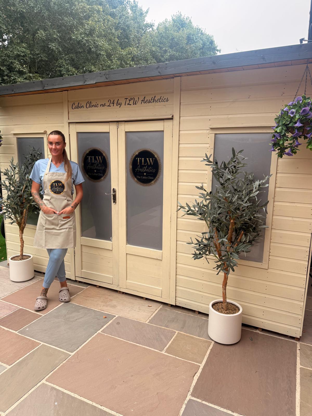 Tonia outside The Cabin Clinic No.24